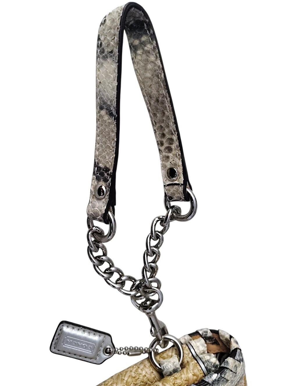 Coach Straw Python Clutch Wristlet - Picture 6 of 10